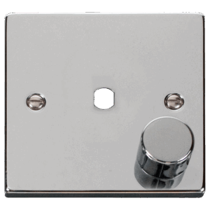 CLICK VPCH140PL DECO POLISHED CHROME 1 GANG DIMMER PLATE WITH KNOB