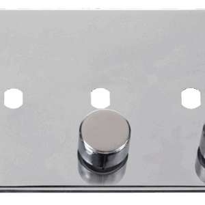 CLICK VPCH153PL DECO POLISHED CHROME 3 GANG DIMMER PLATE WITH KNOB