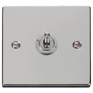 CLICK VPCH421 DECO POLISHED CHROME 1 GANG 10AX 2 WAY DOLLY TOGGLE SWITCH