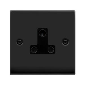 CLICK VPMB038BK DECO MATT BLACK 5A ROUND PIN SOCKET BLACK INSERT