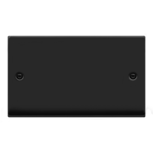 CLICK VPMB061 DECO MATT BLACK 2 GANG TWIN BLANK PLATE