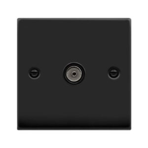CLICK VPMB065BK DECO MATT BLACK 1 GANG CO-AX SOCKET BLACK INSERT