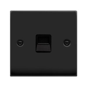 CLICK VPMB120BK DECO MATT BLACK 1 GANG MASTER TELEPHONE SOCKET BLACK INSERT