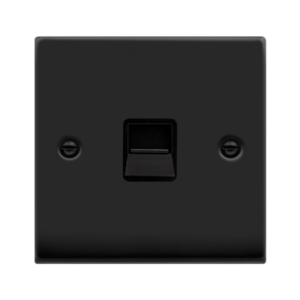 CLICK VPMB125BK DECO MATT BLACK 1 GANG SECONDARY TELEPHONE SOCKET BLACK INSERT