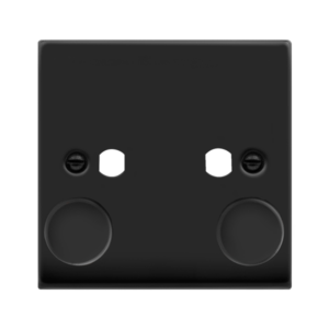 CLICK VPMB152PL DECO MATT BLACK 2 GANG DIMMER PLATE WITH KNOB