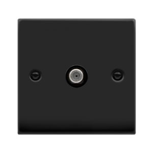 CLICK VPMB156BK DECO MATT BLACK 1 GANG NON-ISOLATED SATELLITE SOCKET BLACK INSERT