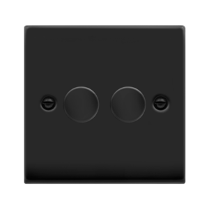 CLICK VPMB162 DECO MATT BLACK 2 GANG 2 WAY 100W LED DIMMER SWITCH