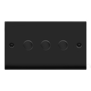 CLICK VPMB163 DECO MATT BLACK 3 GANG 2 WAY 100W LED DIMMER SWITCH