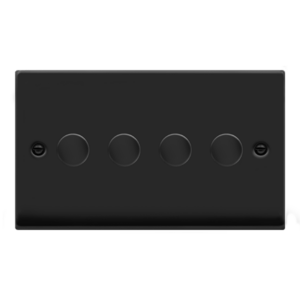 CLICK VPMB164 DECO MATT BLACK 4 GANG 2 WAY 100W LED DIMMER SWITCH