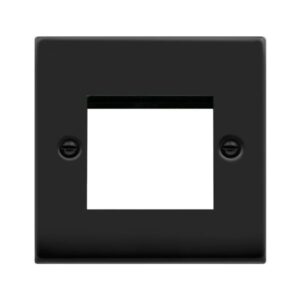 CLICK VPMB311 NEW MEDIA MATT BLACK 1 GANG 2 APERTURE DECO UNFURNISHED PLATE
