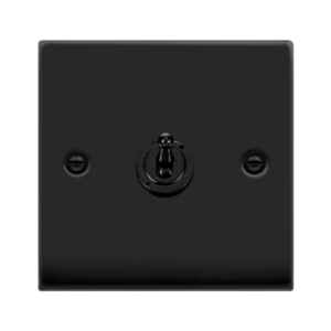 CLICK VPMB421 DECO MATT BLACK 1 GANG 10AX 2 WAY DOLLY TOGGLE SWITCH
