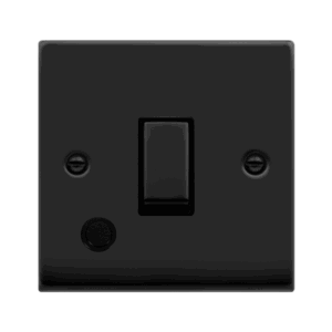 CLICK VPMB522BK DECO MATT CHROME INGOT 20A 2 POLE FLEX OUTLET SWITCH BLACK INSERT