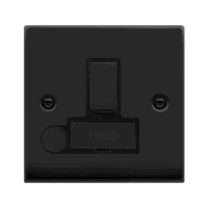 CLICK VPMB551BK DECO MATT BLACK INGOT 13A FLEX OUTLET SWITCHED FUSED CONNECTION UNIT BLACK INSERT