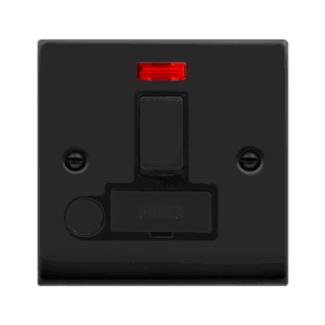 CLICK VPMB552BK DECO MATT BLACK INGOT 13A FLEX OUTLET NEON SWITCHED FUSED CONNECTION UNIT BLACK INSERT