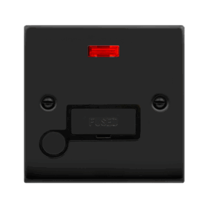 CLICK VPMB553BK DECO MATT BLACK INGOT 13A FLEX OUTLET NEON FUSED CONNECTION UNIT BLACK INSERT