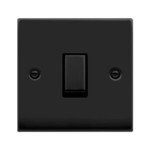 CLICK VPMB722BK DECO MATT BLACK INGOT 20A 2 POLE SWITCH BLACK INSERT