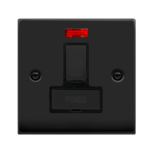 CLICK VPMB752BK DEC0 MATT BLACK INGOT 13A NEON SWITCHED FUSED CONNECTION UNIT BLACK INSERT