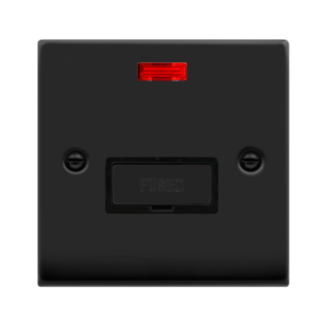 CLICK VPMB753BK DECO MATT BLACK INGOT 13A NEON FUSED CONNECTION UNIT BLACK INSERT