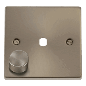 CLICK VPSC140PL DECO SATIN CHROME 1 GANG DIMMER PLATE WITH KNOB