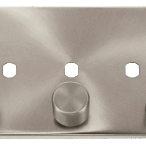 CLICK VPSC153PL DECO SATIN CHROME 3 GANG DIMMER PLATE WITH KNOB
