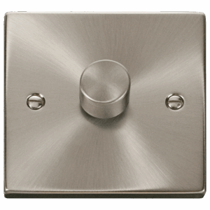 CLICK VPSC161 DECO SATIN CHROME 1 GANG 2 WAY 100W LED DIMMER SWITCH