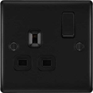 BG NEXUS NFB21B 1 GANG 13AMP SWITCHED SOCKET MATT BLACK