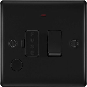 BG NEXUS NFB53 SWITCHED FUSED SPUR WITH NEON AND FLEX OUTLET MATT BLACK