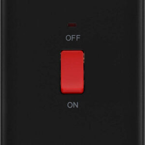 BG NEXUS NFB72 45 AMP DOUBLE POLE SWITCH (TWIN PLATE) MATT BLACK
