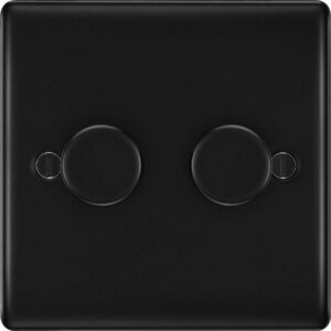 BG NEXUS NFB82 2 GANG 2 WAY LED DIMMER SWITCH MATT BLACK