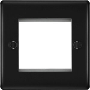 BG NEXUS NFBEMS2 DECORATIVE METAL 1 GANG TWIN MODULAR FACEPLATE MATT BLACK