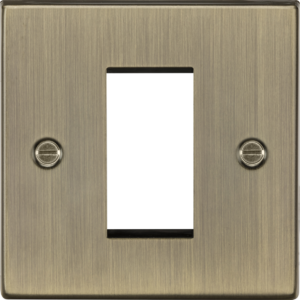 KNIGHTSBRIDGE CS1GAB ANTIQUE BRASS 1 GANG SINGLE MODULE DATA FACEPLATE