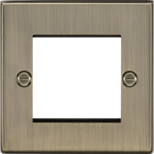 KNIGHTSBRIDGE CS2GAB ANTIQUE BRASS 1 GANG TWIN MODULE DATA FACEPLATE