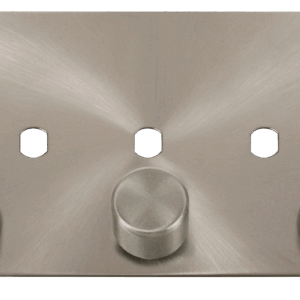 CLICK FPBS153PL DEFINE BRUSHED STEEL 3 GANG DIMMER PLATE AND KNOB