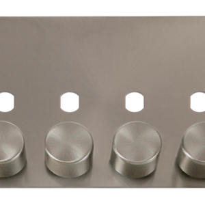 CLICK FPBS154PL DEFINE BRUSHED STEEL 4 GANG DIMMER PLATE AND KNOB