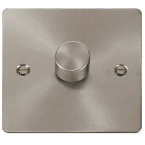 CLICK FPBS161 DEFINE BRUSHED STEEL 1 GANG 100W 2 WAY DIMMER SWITCH