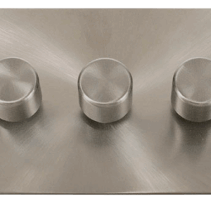 CLICK FPBS163 DEFINE BRUSHED STEEL 3 GANG 100W 2 WAY DIMMER SWITCH