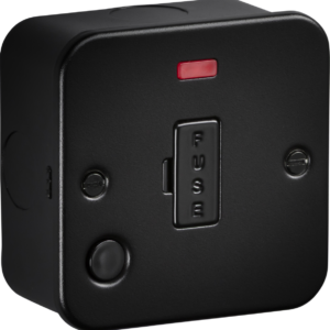 KNIGHTSBRIDGE M6000NFTB 13AMP UNSWITCHED FUSED SPUR WITH NEON + FLEX OUTLET TEXTURED SAND BLACK