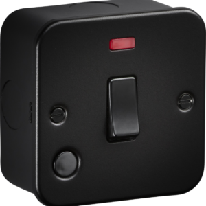 KNIGHTSBRIDGE M8341NFTB 20AMP 1 GANG DP SWITCH WITH NEON + FLEX OUTLET TEXTURED SAND BLACK