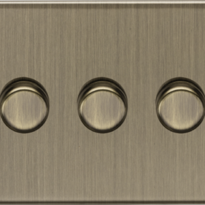 KNIGHTSBRIDGE SF2193AB SCREWLESS FLATPLATE 3 GANG 2 WAY 10-200W LED DIMMER SWITCH