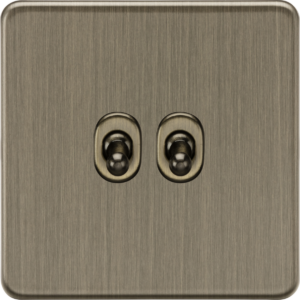 KNIGHTSBRIDGE SF2TOGAB SCREWLESS FLATPLATE 2 GANG 2 WAY TOGGLE SWITCH