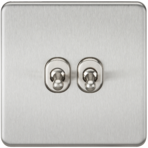 KNIGHTSBRIDGE SF2TOGBC SCREWLESS FLATPLATE 2 GANG 2 WAY TOGGLE SWITCH