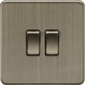 KNIGHTSBRIDGE SF3000AB SCREWLESS FLATPLATE 2 GANG 2 WAY SWITCH