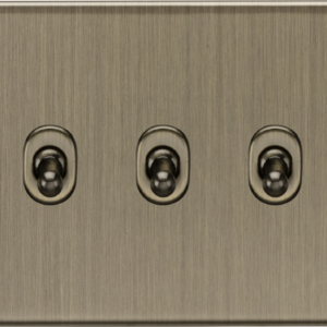 KNIGHTSBRIDGE SF3TOGAB SCREWLESS FLATPLATE 3 GANG 2 WAY TOGGLE SWITCH