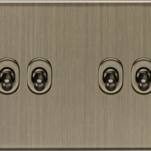 KNIGHTSBRIDGE SF4TOGAB SCREWLESS FLATPLATE 4 GANG 2 WAY TOGGLE SWITCH