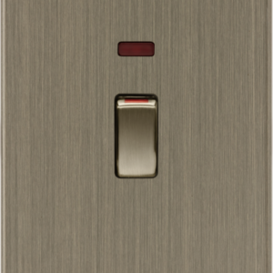 KNIGHTSBRIDGE SF82MNAB SCREWLESS FLATPLATE 2 GANG 45AMP DOUBLE POLE SWITCH WITH NEON