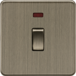 KNIGHTSBRIDGE SF8341NAB SCREWLESS FLATPLATE 1 GANG 20AMP DOUBLE POLE SWITCH WITH NEON