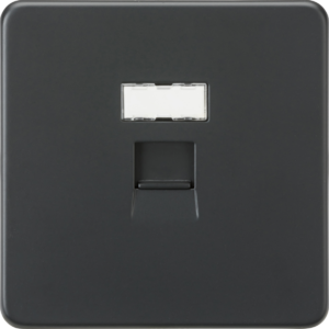 KNIGHTSBRIDGE SFC6AT SCREWLESS FLATPLATE CAT6 NETWORK OUTLET