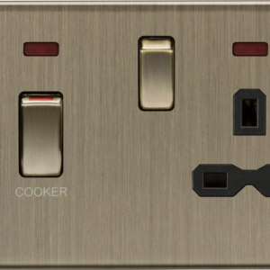 KNIGHTSBRIDGE SFR83MNAB SCREWLESS FLATPLATE 45AMP DOUBLE POLE COOKER PANEL