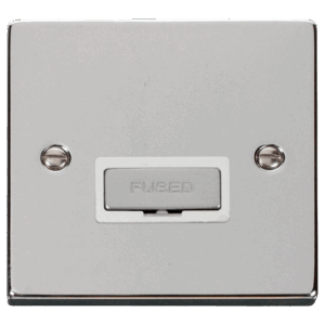 CLICK VPCH750WH DECO POLISHED CHROME INGOT 13A FUSED CONNECTION UNIT WHITE INSERT