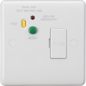 KNIGHTSBRIDGE CURVED CU6RCD 13A 30MA TYPE A RCD PROTECTED FUSED CONNECTION UNIT